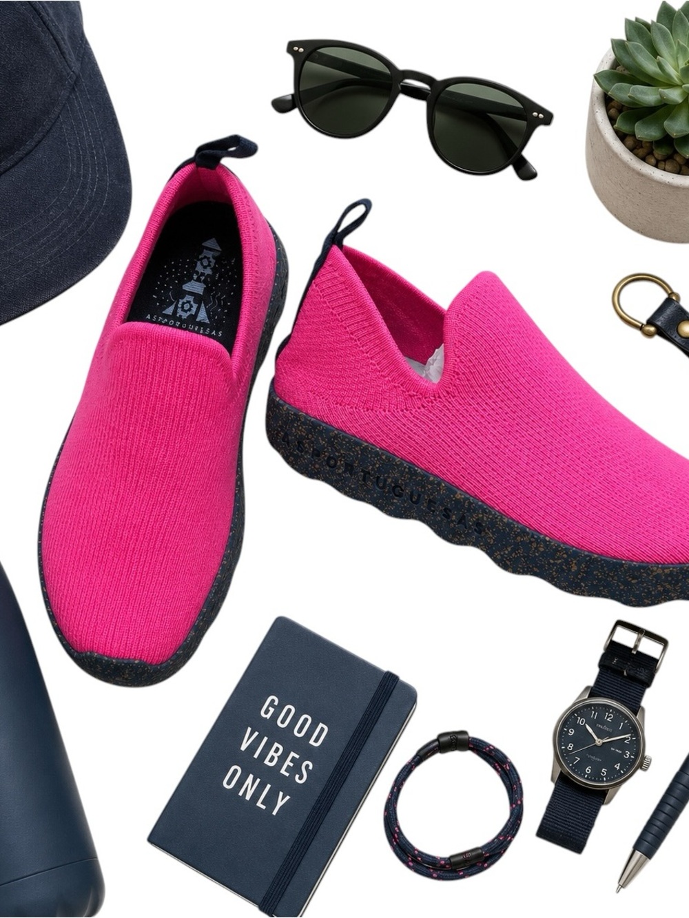 Asportuguesas by Fly London Care Friendly Knit Slip On Shoes Pink EU 40 US 9 EUC